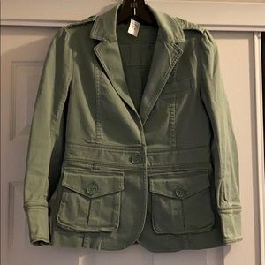 Single button green army jacket by Marc Jacobs.